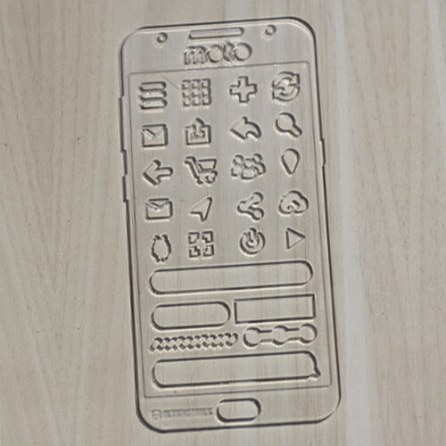 Régua estêncil UX UI Motorola Transparente